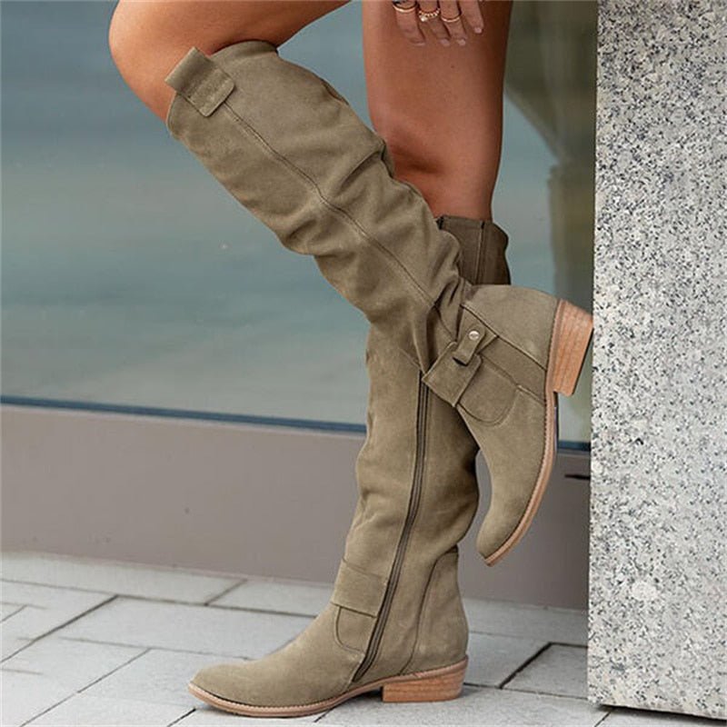 Bottes plates hautes polyvalentes pour femmes