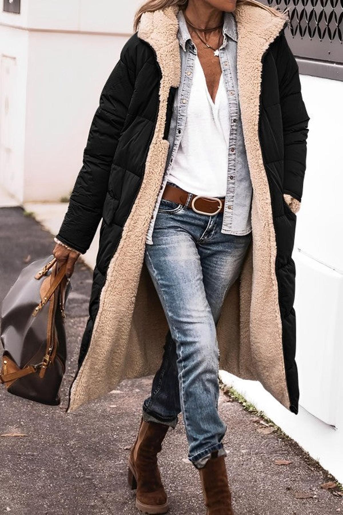 Aurianne | Manteau d’hiver long à capuche