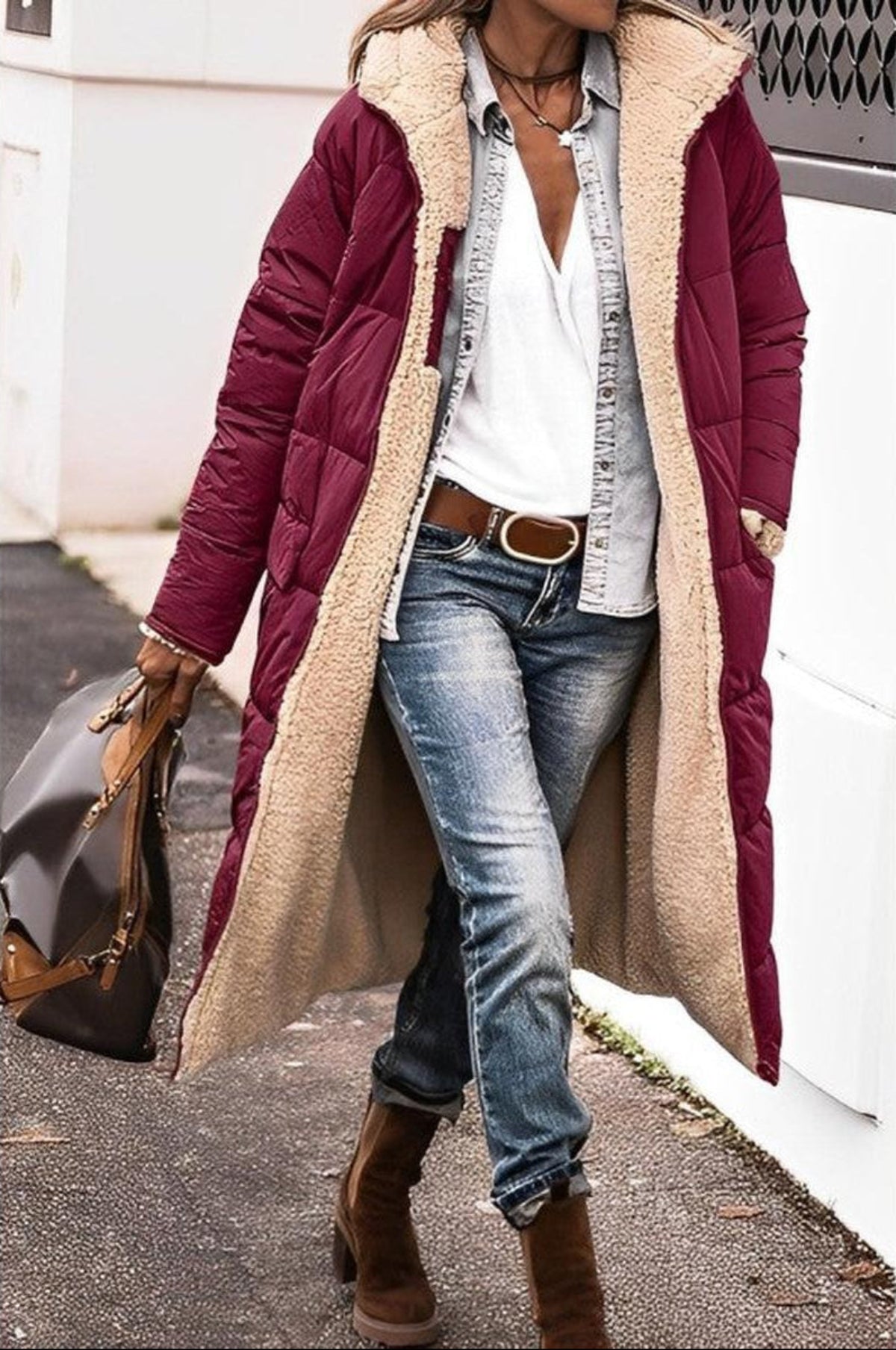 Aurianne | Manteau d’hiver long à capuche