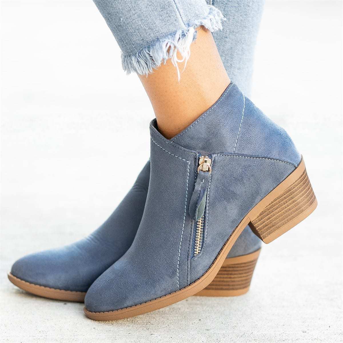 Bottines en Suède Courtes pour Femmes