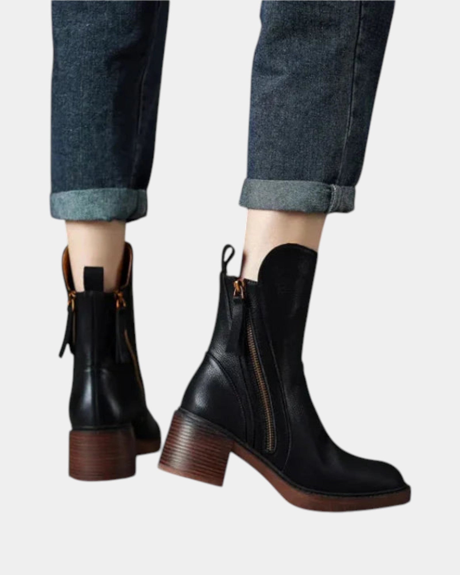 Brélyne | Bottines à zip pour femmes avec talon bloc