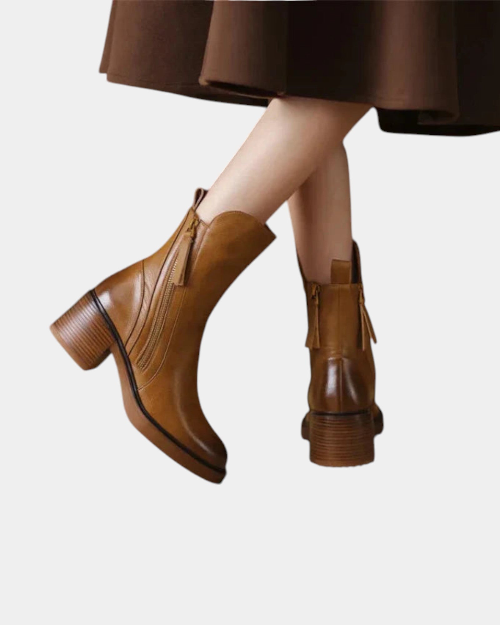 Brélyne | Bottines à zip pour femmes avec talon bloc