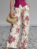 Alixène | Ensemble haut sans manches et pantalon fleuri