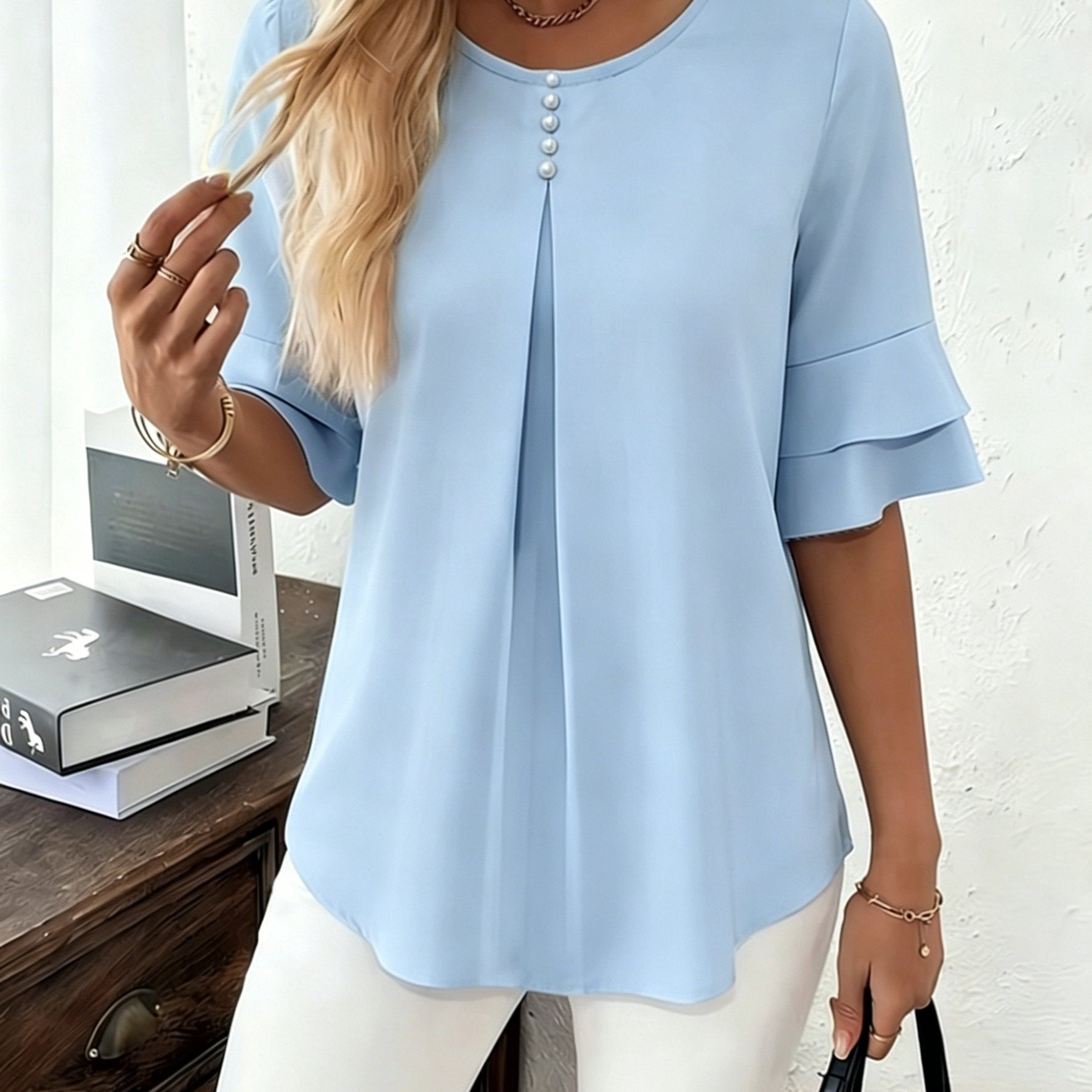 Hadelinde | Blouse élégante à boutons
