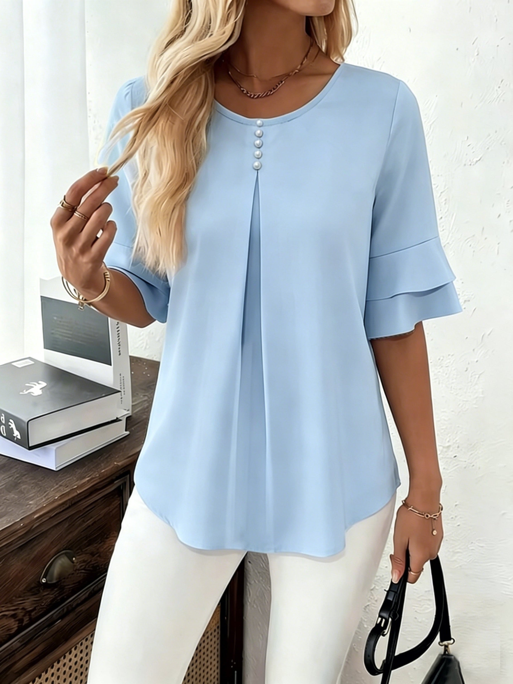 Hadelinde | Blouse élégante à boutons