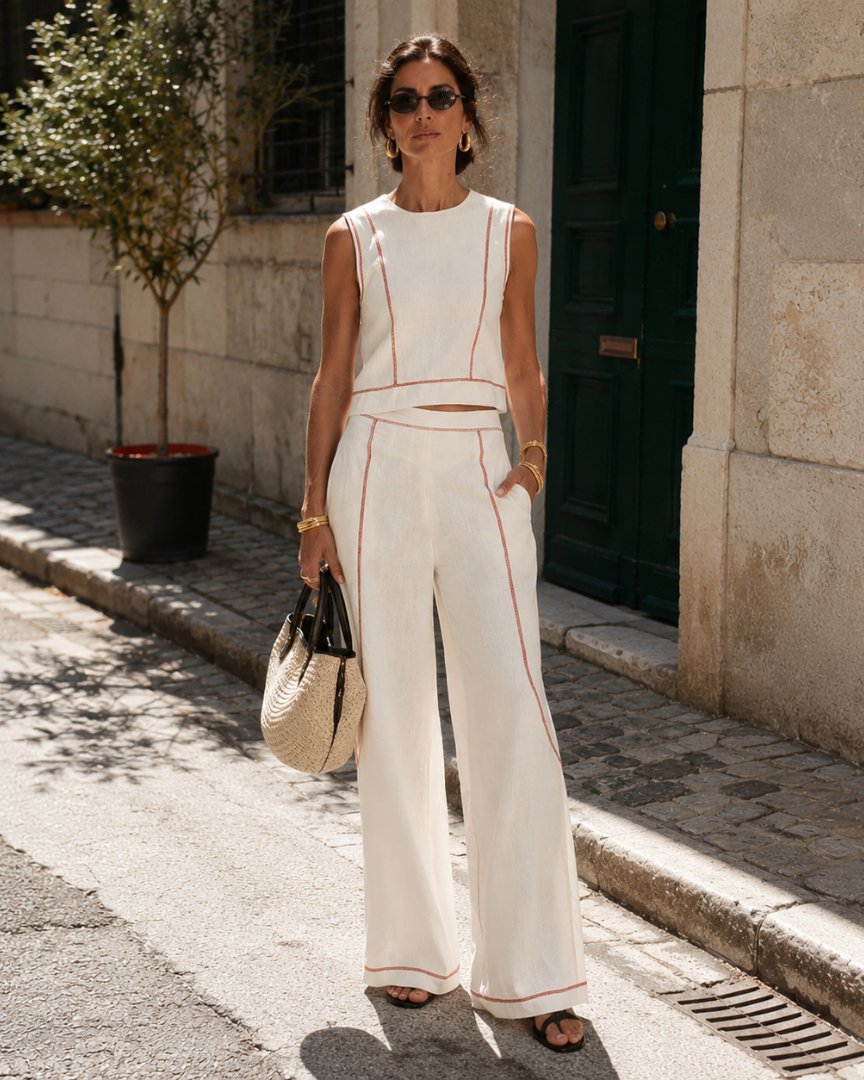 Aymone | Ensemble pantalon et blouse au design moderne