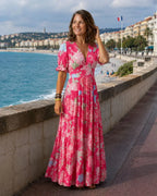 Césarie | Robe longue à fleurs