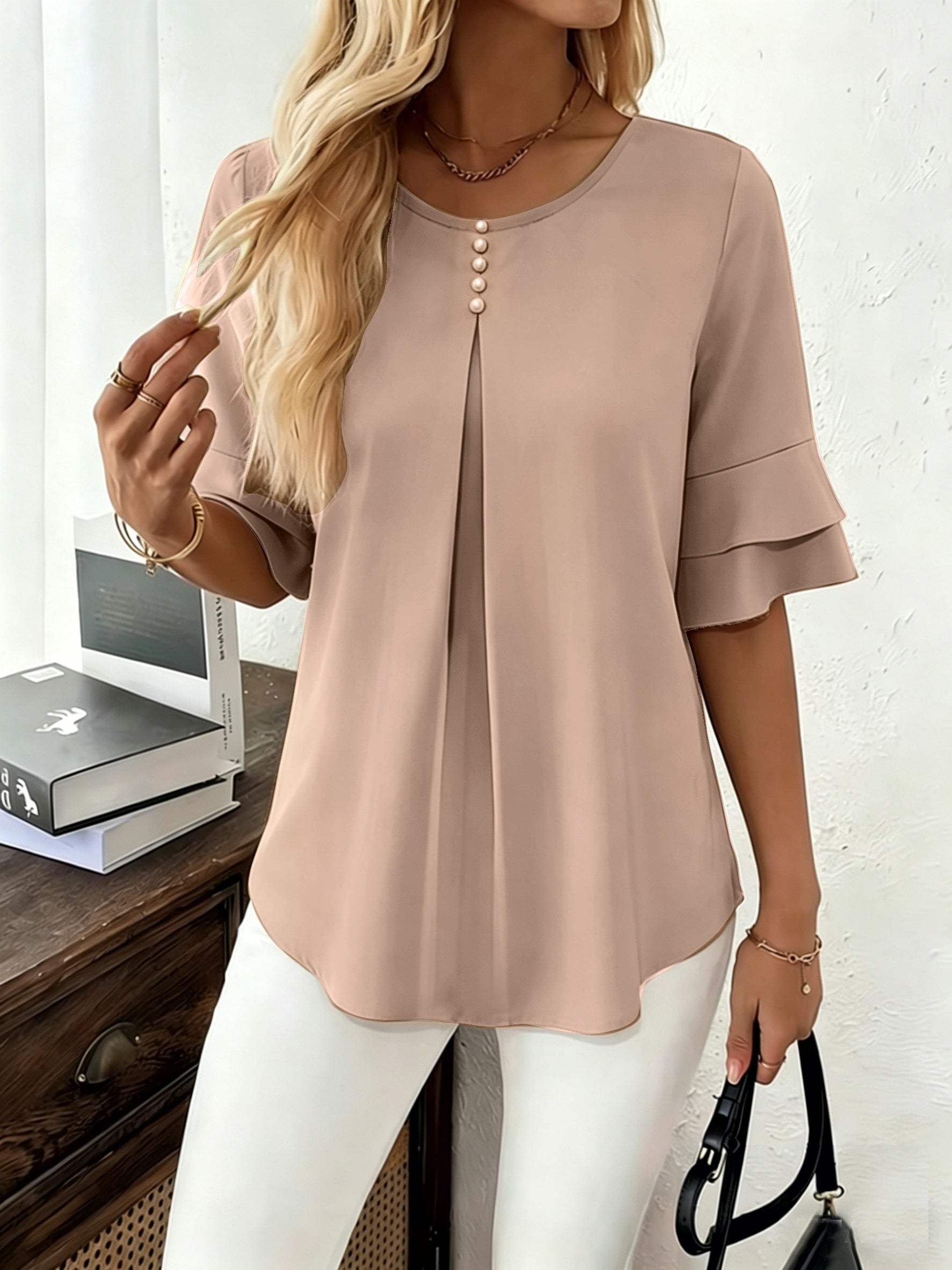 Hadelinde | Blouse élégante à boutons