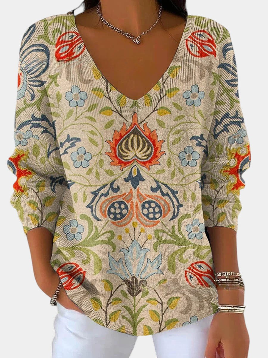 Margaux | Pull en tricot avec décolleté en V