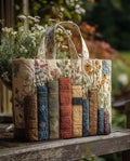 Sac À Main Artisanal Matelassé "Livres et Fleurs"