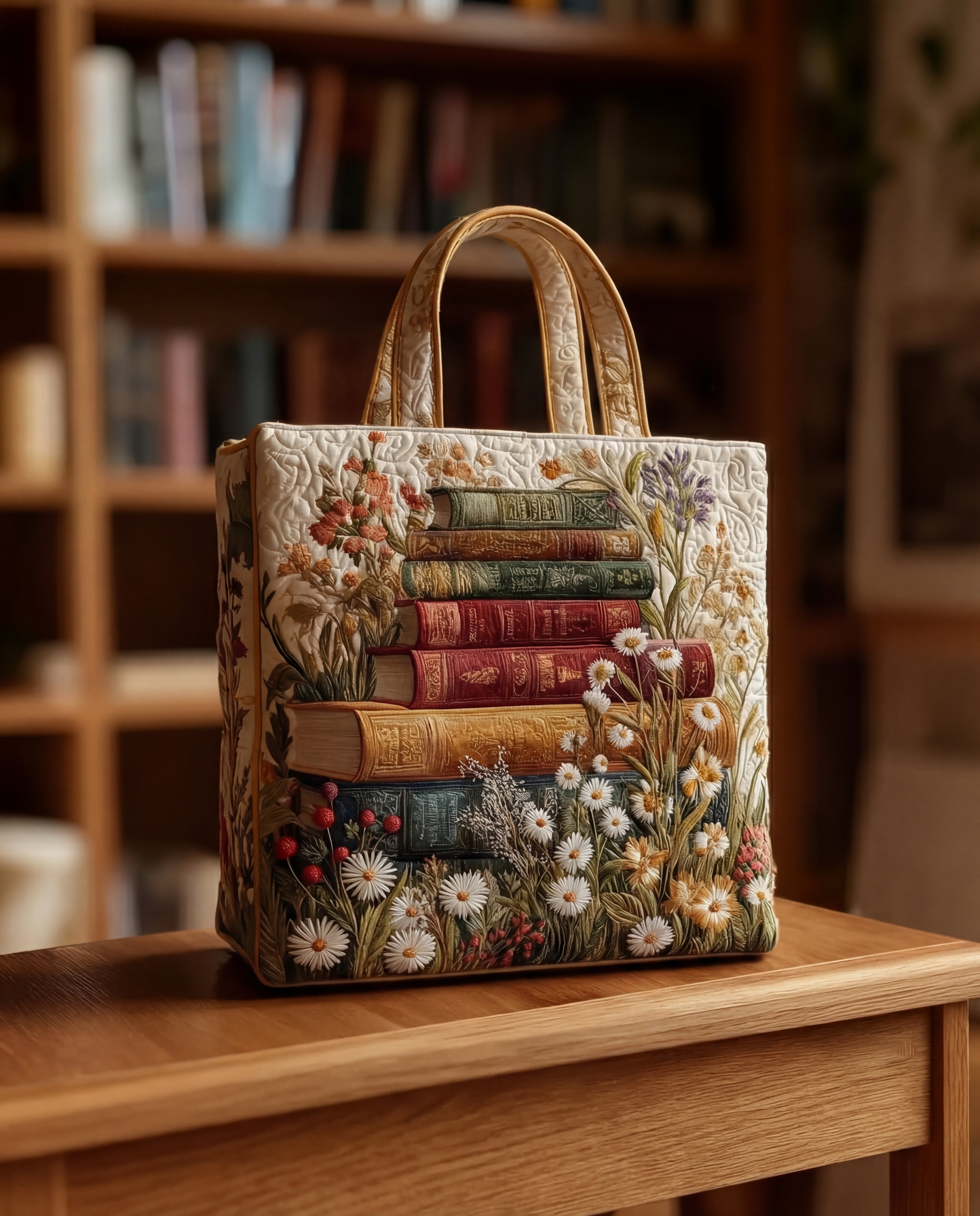 Sac à main artisanal matelassé "Motif floral"