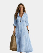 Savina | Robe maxi avec broderie