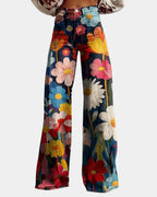 Simone | Pantalons Amples à Fleurs