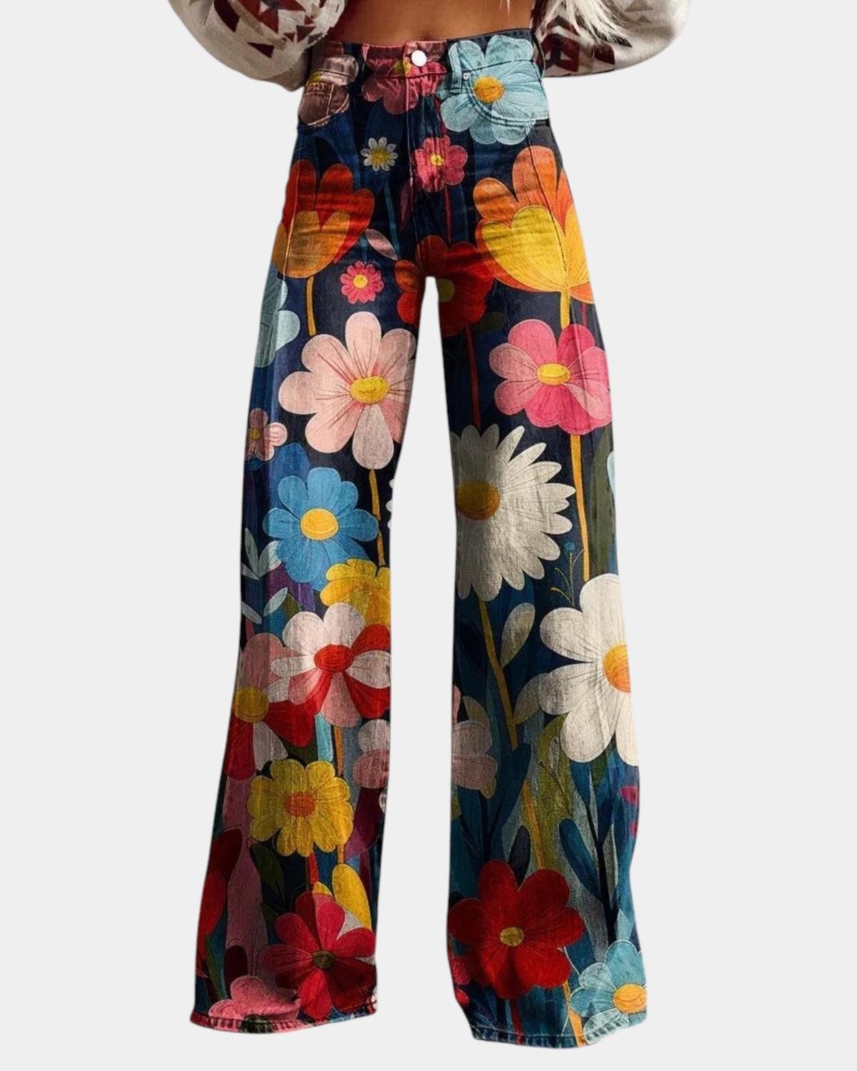 Simone | Pantalons Amples à Fleurs