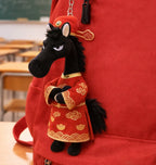 Cheval noir – Marionnette à main douce faite à la main