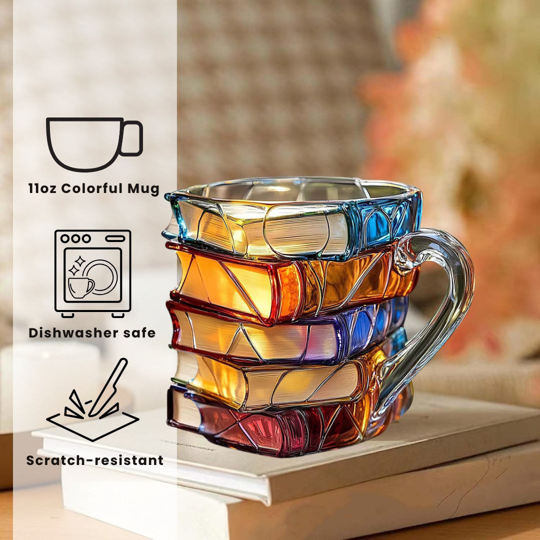 Tasse 3D Unique et Artisanale pour les Passionnés de Lecture