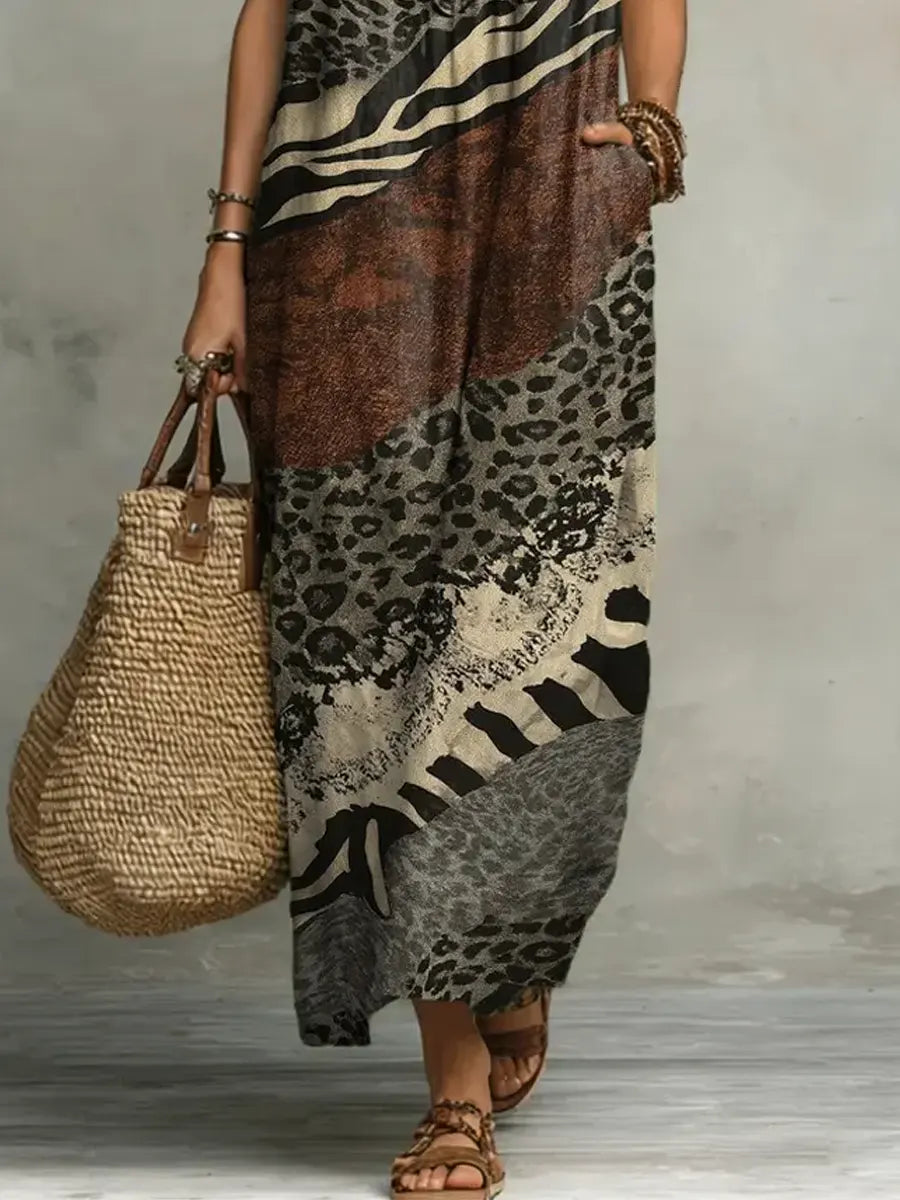 Zola | Robe Maxi à Imprimés Mixtes