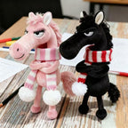 Cheval noir – Marionnette à main douce faite à la main