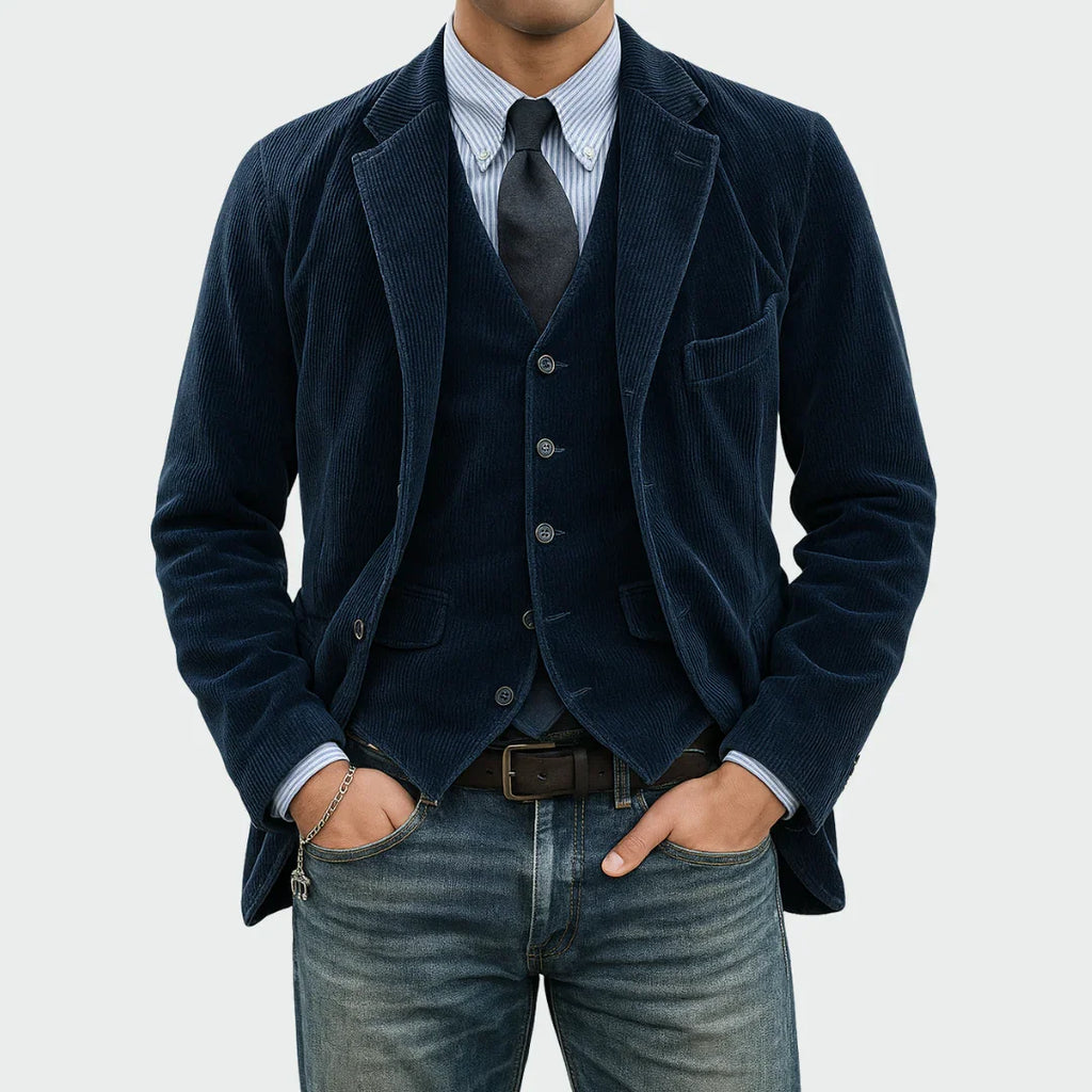 Tom - Ensemble complet de 2 pièces : Blazer et Gilet en Velours