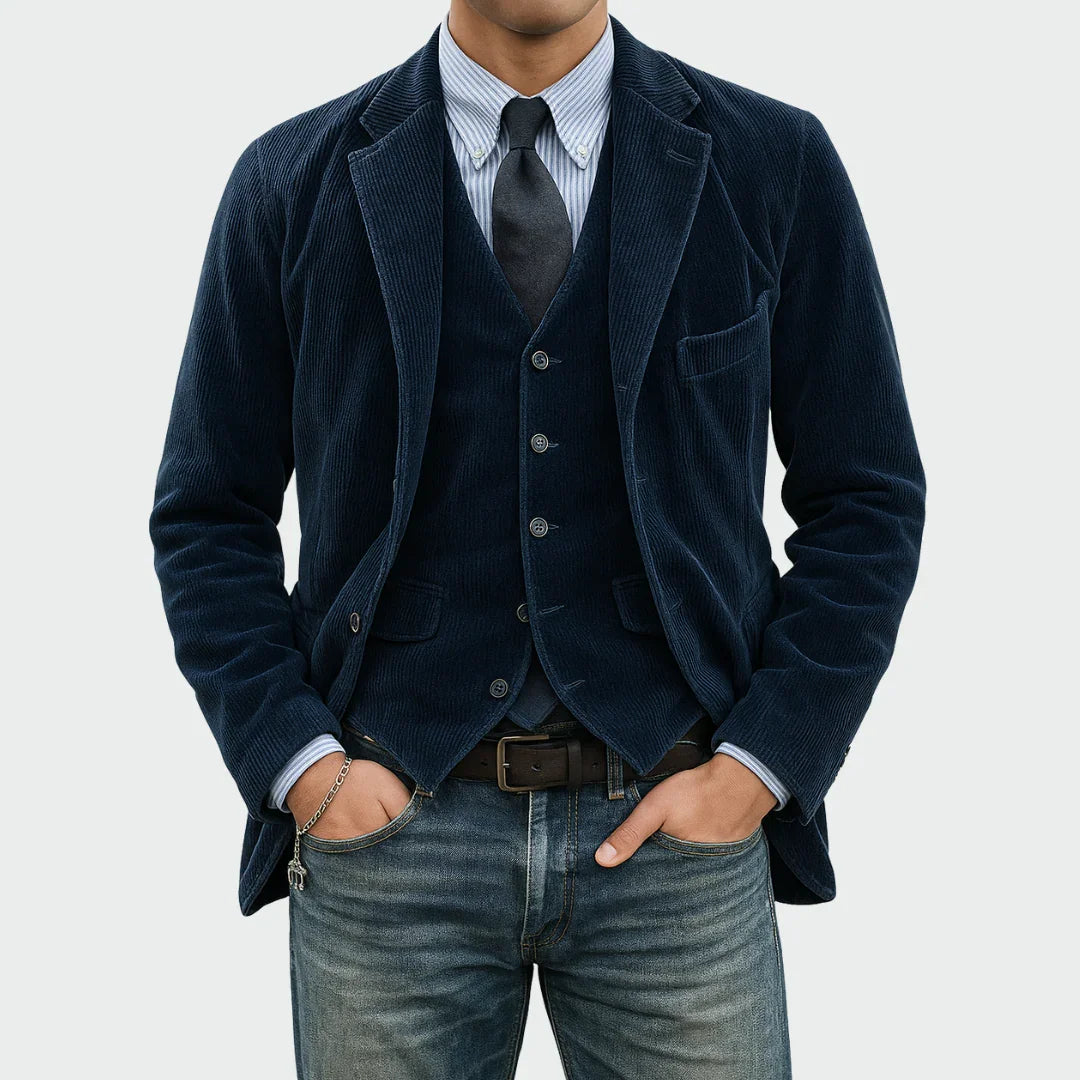Tom - Ensemble complet de 2 pièces : Blazer et Gilet en Velours