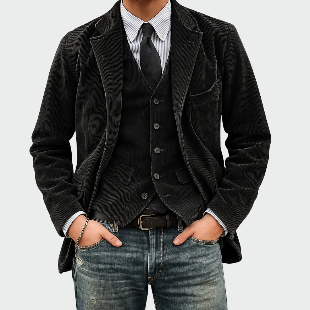 Tom - Ensemble complet de 2 pièces : Blazer et Gilet en Velours