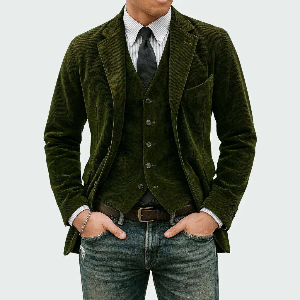 Tom - Ensemble complet de 2 pièces : Blazer et Gilet en Velours