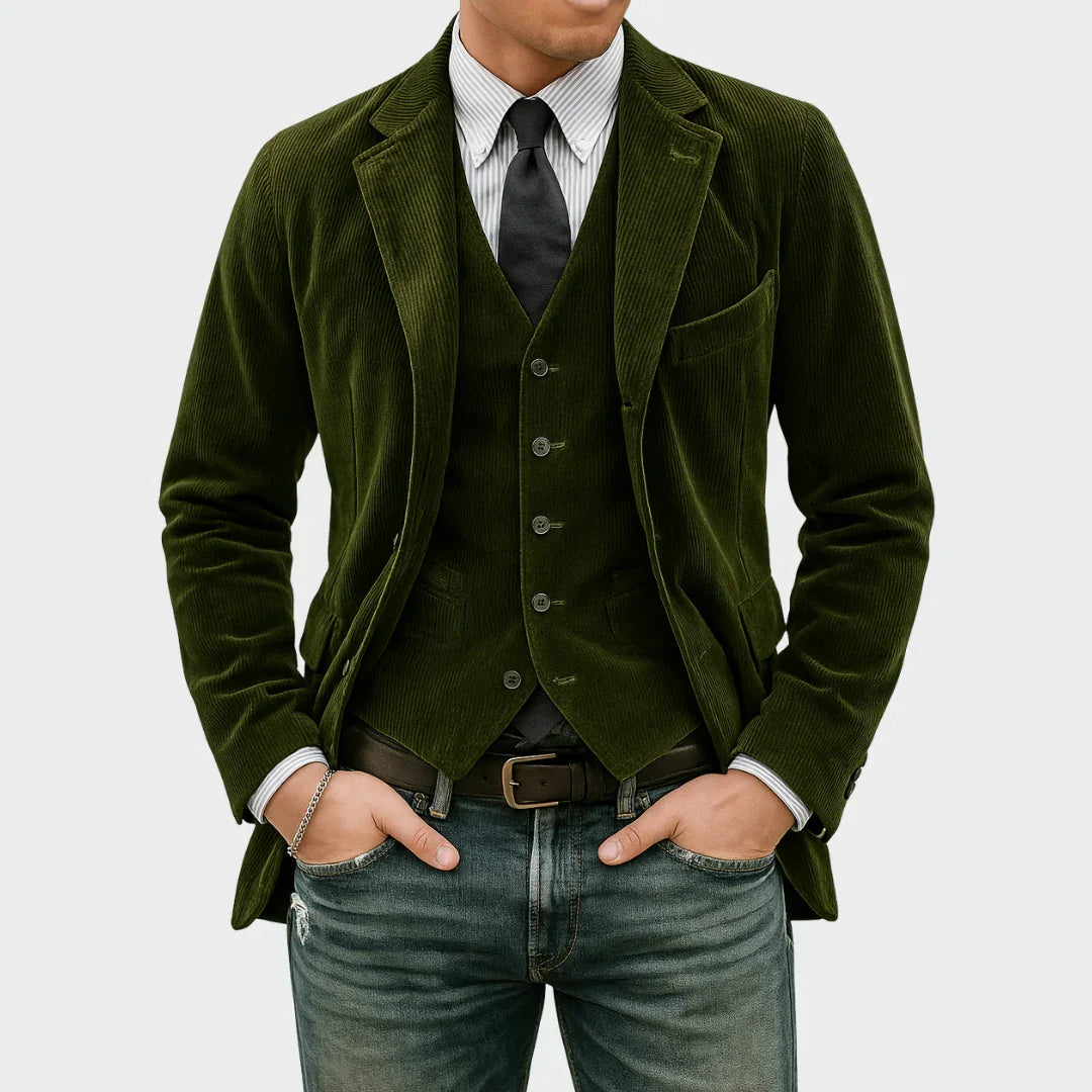Tom - Ensemble complet de 2 pièces : Blazer et Gilet en Velours