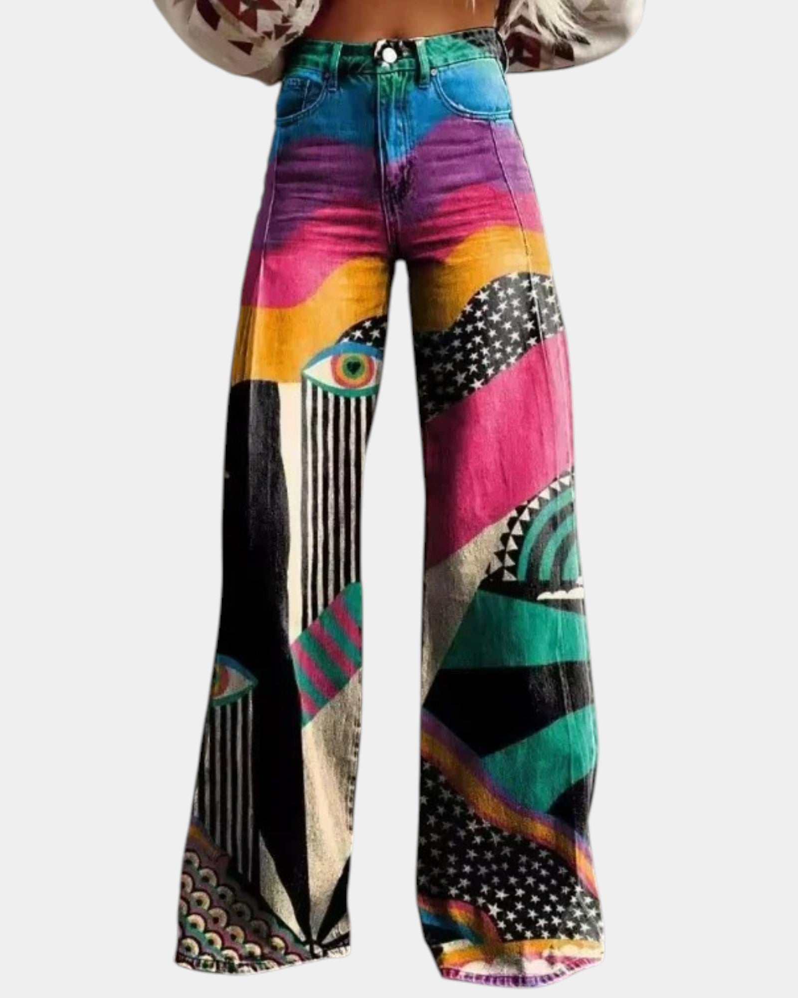 Talia | Pantalon Évasé Boho Chic